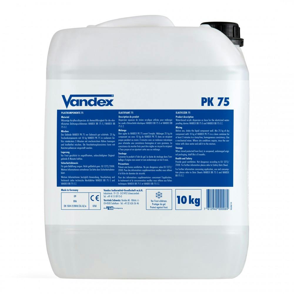 Vandex PK75 10kg - Elasticiser for BB75 tanking slurry