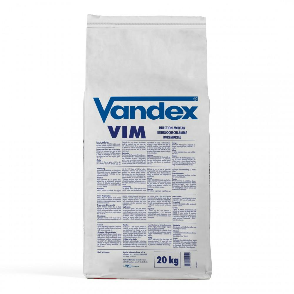 Vandex Injection Mortar (VIM) 20kg - Cementitious injection mortar for rising damp treatment