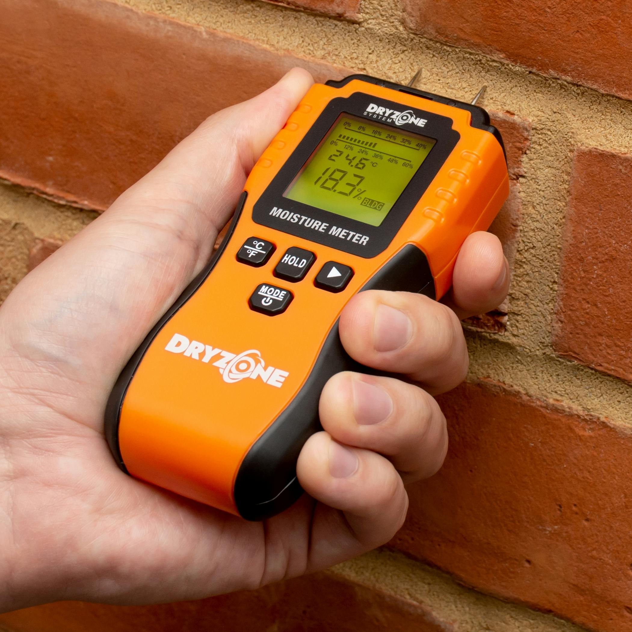 The Dryzone Moisture Meter in use