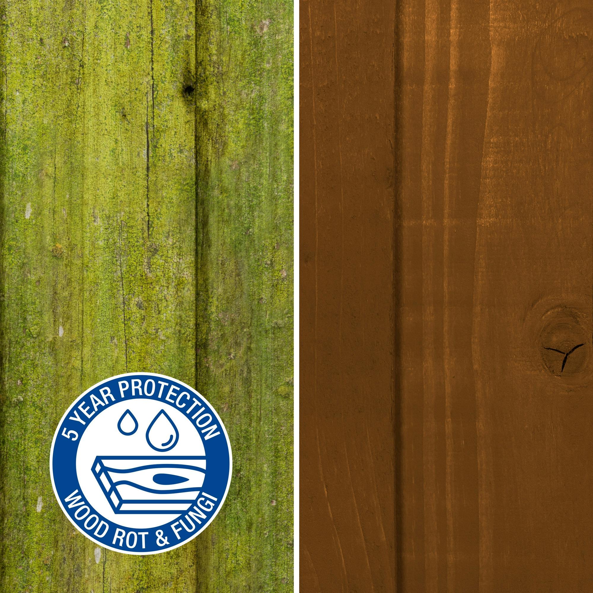 Roxil ~Coloured Wood Preserver offers 5 year protection against wood rot and fungi