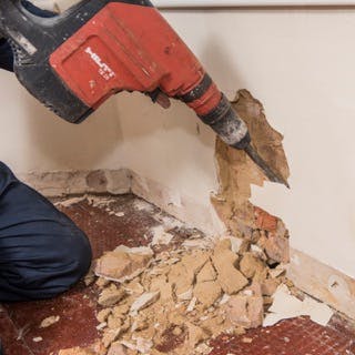 Remove all damp and/or salt contaminated plaster